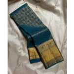 Generic Women's Silk Printed Saree With Unstitched Blouse 5.5Mtr (Rama) - Image 3