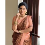 Generic Women's Silk Printed Saree With Unstitched Blouse 5.5Mtr (Brown) - Image 2