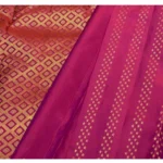 Generic Women's Silk Printed Saree With Unstitched Blouse 5.5Mtr (Rani Pink) - Image 3