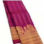 Generic Women's Silk Printed Saree With Unstitched Blouse 5.5Mtr (Rani Pink) - Image 2