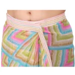 Generic Women's Small Lace Georgette Printed Ready-to-Wear Saree With Unstitched Blouse 5.5 Mtr (Green) - Image 2