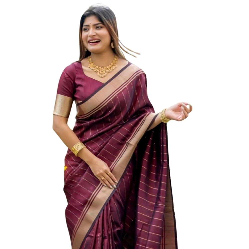 54464939737_533efe6eef_o_d-1000x1000-1.webp Generic Women's Silk Printed Saree With Unstitched Blouse 5.5Mtr (Maroon) - Image 1