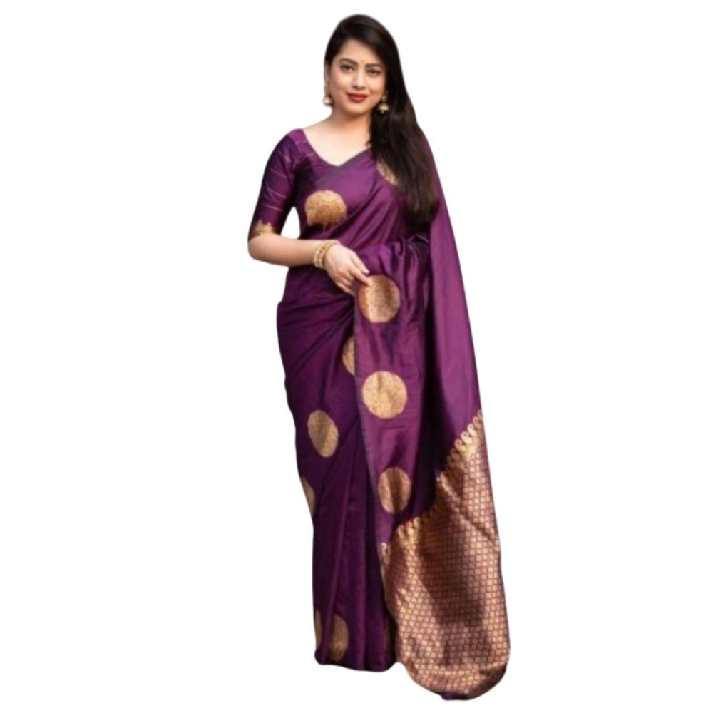 54464940227_56883008fa_o_d-1000x1000-1.webp Generic Women's Silk Printed Saree With Unstitched Blouse 5.5Mtr (Wine) - Image 1