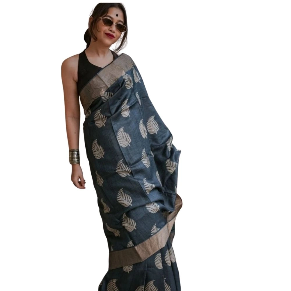 54465778921_321d5934e1_o_d-1000x1000-1.webp Generic Women's Silk Printed Saree With Unstitched Blouse 5.5Mtr (Black) - Image 1