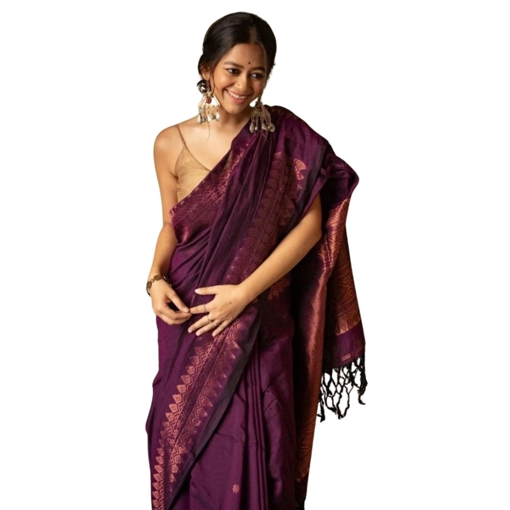 54465779001_924869aa88_o_d-1000x1000-1.webp Generic Women's Silk Printed Saree With Unstitched Blouse 5.5Mtr (Wine) - Image 1