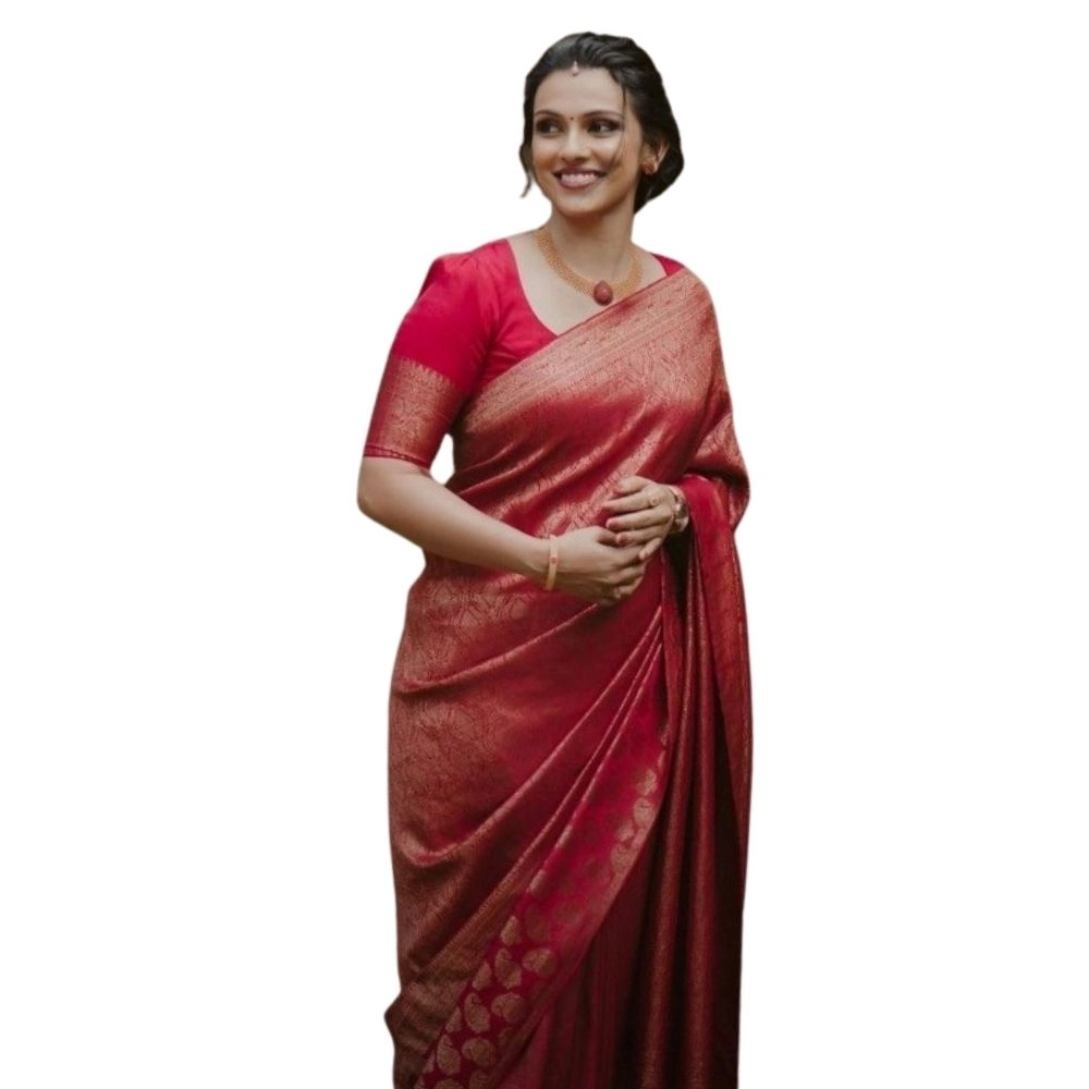 54466036118_76f6c89ba2_o_d-1000x1000-1.webp Generic Women's Silk Printed Saree With Unstitched Blouse 5.5Mtr (Red) - Image 1