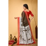 Generic Women's Soft Handloom Cotton Kalamkari Printed Saree With Unstitched Blouse 5.5Mtr (Brown) - Image 3