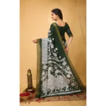 Generic Women's Soft Handloom Cotton Kalamkari Printed Saree With Unstitched Blouse 5.5Mtr (Green) - Image 3