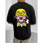 Generic Men's Casual Cotton Blend Printed Round Neck Half Sleeve T-Shirt (Black) - Image 4