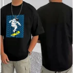 Generic Men's Casual Cotton Blend Printed Round Neck Half Sleeve T-Shirt (Black) - Image 3