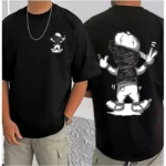 Generic Men's Casual Cotton Blend Printed Round Neck Half Sleeve T-Shirt (Black) - Image 3