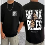 Generic Men's Casual Cotton Blend Printed Round Neck Half Sleeve T-Shirt (Black) - Image 3