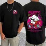 Generic Men's Casual Cotton Blend Printed Round Neck Half Sleeve T-Shirt (Black) - Image 3