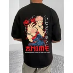 Generic Men's Casual Cotton Blend Printed Round Neck Half Sleeve T-Shirt (Black) - Image 4