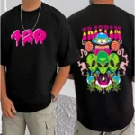 Generic Men's Casual Cotton Blend Printed Round Neck Half Sleeve T-Shirt (Black) - Image 3