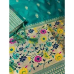 Generic Women's Banarasi Silk Printed Unstitched Salwar Suit Material With Dupatta (Rama, 3Mtrs) - Image 2