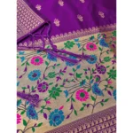 Generic Women's Banarasi Silk Printed Unstitched Salwar Suit Material With Dupatta (Purple, 3Mtrs) - Image 2