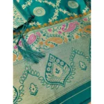 Generic Women's Banarasi Silk Printed Unstitched Salwar Suit Material With Dupatta (Rama, 3Mtrs) - Image 2