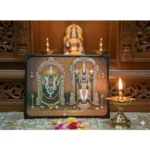 Generic Wooden Tirupati Balaji Padmavati Venkateshwara Swamy Table Top Devotional Player (Multicolor)
