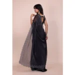 Generic Women's Jimmy choo Embellished Bollywood Saree With Unstitched Blouse 5.5Mtr (Black) - Image 2