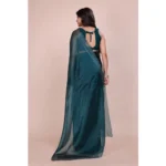 Generic Women's Jimmy choo Embellished Bollywood Saree With Unstitched Blouse 5.5Mtr (Green) - Image 2