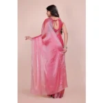 Generic Women's Jimmy choo Embellished Bollywood Saree With Unstitched Blouse 5.5Mtr (Pink) - Image 2