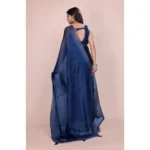 Generic Women's Jimmy choo Embellished Bollywood Saree With Unstitched Blouse 5.5Mtr (Blue) - Image 2