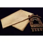 Generic Women's Litchi silk Printed Saree With Unstitched Blouse (Gold) - Image 3