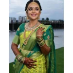 Generic Women's Litchi silk Printed Saree With Unstitched Blouse (Light Green) - Image 3