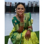 Generic Women's Litchi silk Printed Saree With Unstitched Blouse (Light Green) - Image 2