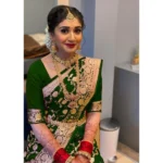 Generic Women's Litchi silk Printed Saree With Unstitched Blouse (Green)