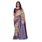 Generic Women's Silk Embroidred Saree With Unstitched Blouse 5.5Mtr (Dark Green) - Image 3