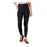 Generic Women's Polyester Solid Ankle length High Waisted Tights (Navy Blue)