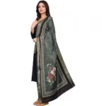 Generic Women's chanderi silk  Printed Dupatta (Black, Length: 2 Mtr) - Image 4