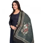 Generic Women's chanderi silk  Printed Dupatta (Black, Length: 2 Mtr) - Image 2