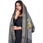Generic Women's chanderi silk  Printed Dupatta (Gray, Length: 2 Mtr) - Image 2