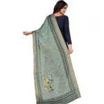 Generic Women's chanderi silk  Printed Dupatta (Green, Length: 2 Mtr) - Image 5