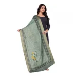 Generic Women's chanderi silk  Printed Dupatta (Green, Length: 2 Mtr) - Image 3