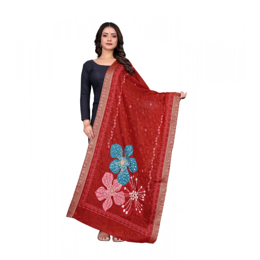 BSB2631012-Main-1000x1000-1.webp Generic Women's chanderi silk Printed Dupatta (Red, Length: 2 Mtr) - Image 1