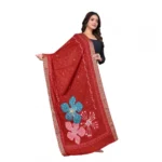 Generic Women's chanderi silk  Printed Dupatta (Red, Length: 2 Mtr) - Image 3