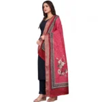 Generic Women's chanderi silk  Printed Dupatta (Red, Length: 2 Mtr) - Image 4