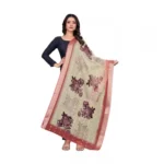Generic Women's chanderi silk  Printed Dupatta (Beige, Length: 2 Mtr)