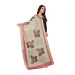 Generic Women's chanderi silk  Printed Dupatta (Beige, Length: 2 Mtr) - Image 3