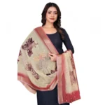 Generic Women's chanderi silk  Printed Dupatta (Beige, Length: 2 Mtr) - Image 2