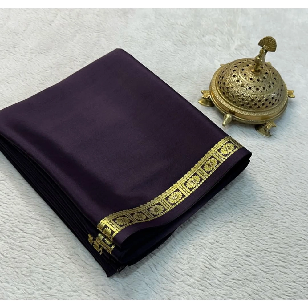 BSB98-SANW1044-Main-1000x1000-1.webp Generic Women's Crepe Chit Pallu Solid Saree With Unstitched Blouse 5.5Mtr (Grey) - Image 1