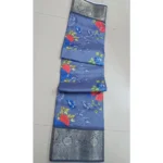 Generic Women's Digital Dolla Silk Printed Saree With Unstitched Blouse 5.5Mtr (Grey)