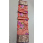Generic Women's Digital Dolla Silk Printed Saree With Unstitched Blouse 5.5Mtr (Orange)