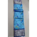 Generic Women's Digital Dolla Silk Printed Saree With Unstitched Blouse 5.5Mtr (Sky Blue)