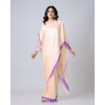 Generic Women's Soft Crepe Silk Printed Ready To Wear Saree With Unstitched Blouse 5.5Mtr (Beige) - Image 4