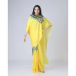 Generic Women's Soft Crepe Silk Printed Ready To Wear Saree With Unstitched Blouse 5.5Mtr (Yellow) - Image 4